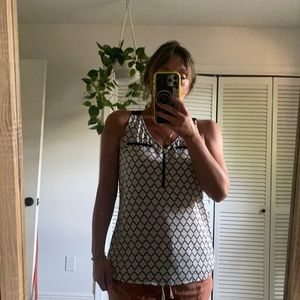 Black and white dressy tank